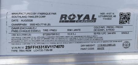New 2027 Royal Cargo Trailers 7-16-1.5V Enclosed 7K GVWR