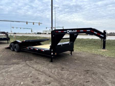 New 2027 Delco Trailers 24' gooseneck Split deck tilt bed, 2 #8000 lb torsion axles- #16000lb GVWR(16 tilt+8'stationary) Equipment Trailer