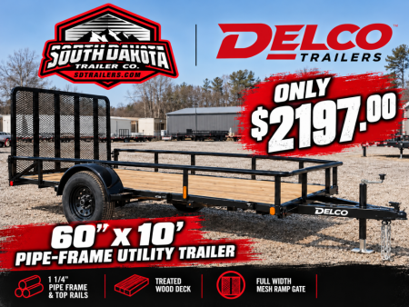 New 2027 Delco Trailers 60 X10' PIPE FRAME Utility Trailer