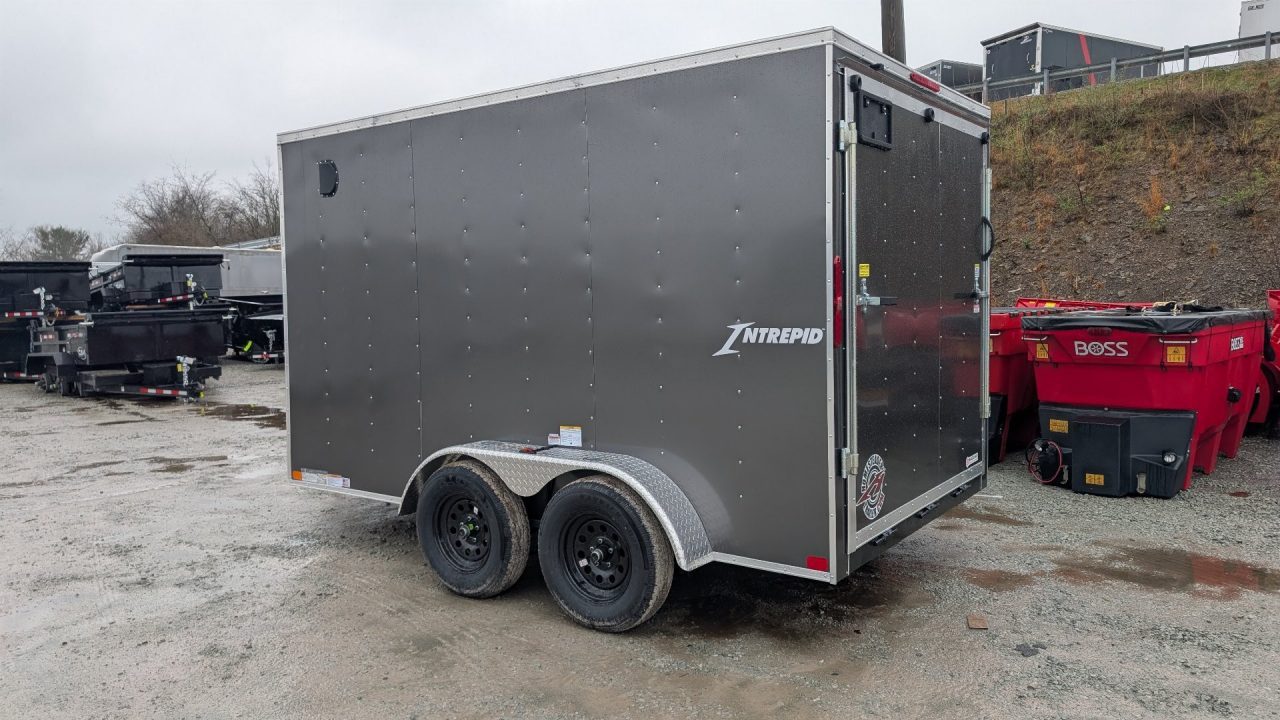 Used 2027 Homesteader 7x12 Tandem Intrepid V-Nose Cargo Trailer w/ Ramp