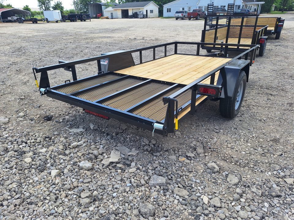New 2027 AMO 76x12 Lowside Landscape Trailer W/Led Lights & Spring Assist Gate