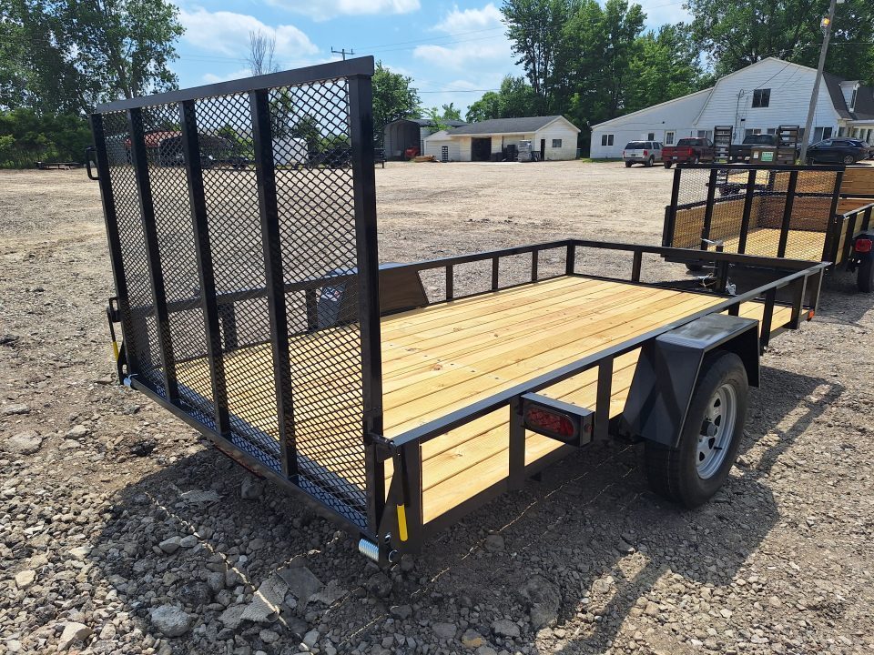 New 2027 AMO 76x12 Lowside Landscape Trailer W/Led Lights & Spring Assist Gate