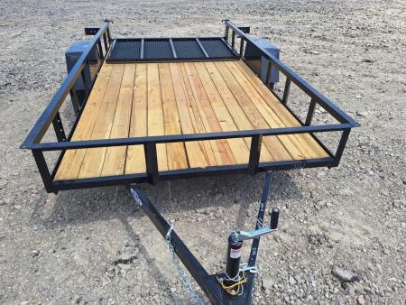 New 2027 AMO 76x12 Lowside Landscape Trailer W/Led Lights & Spring Assist Gate