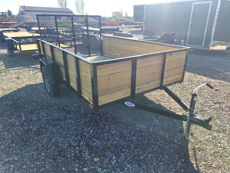 New 2027 AMO 76x10 High Woodside Utility Trailer W/Led Lights and Spring Assist Gate