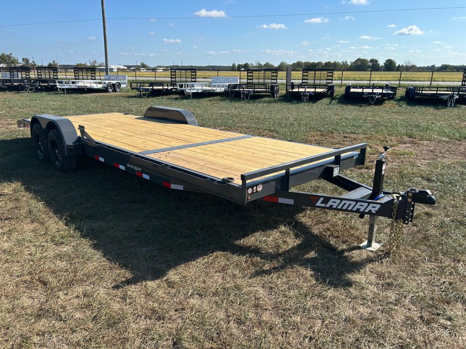 New 2027 Lamar 83x24 Tandem 10K Carhauler w/ 2' Dove & Slide In Ramps