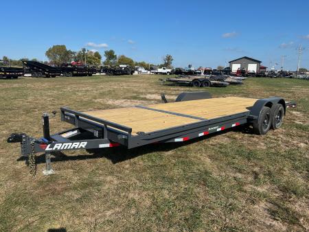 New 2027 Lamar 83x24 Tandem 10K Carhauler w/ 2' Dove & Slide In Ramps