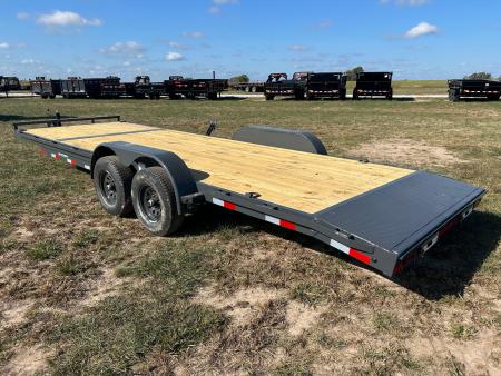 New 2027 Lamar 83x24 Tandem 10K Carhauler w/ 2' Dove & Slide In Ramps
