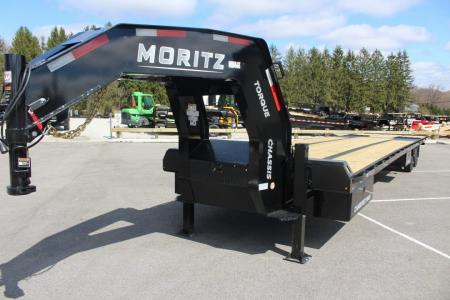 New 2027 Moritz FDGH Hydraulic Tail 40' GOOSENECK Deckover Flatbed Trailer- 25900# GVW
