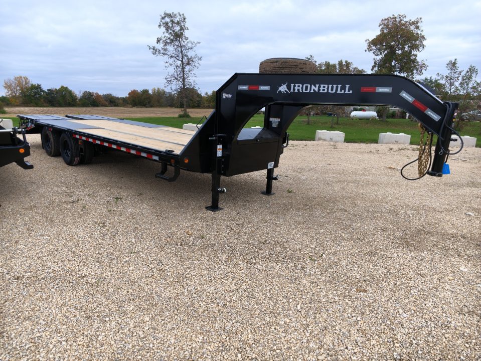 New 2027 Iron Bull 102 x 25 (20 +5) FLG Deckover Trailer -Gooseneck with 2) 10K Axles, 23,900lb. GVWR, Electric Brakes and More!