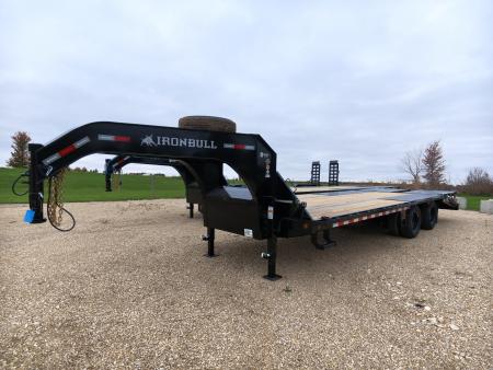 New 2027 Iron Bull 102 x 25 (20 +5) FLG Deckover Trailer -Gooseneck with 2) 10K Axles, 23,900lb. GVWR, Electric Brakes and More!