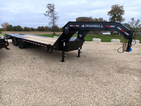 New 2027 Iron Bull 102 x 25 (20 +5) FLG Deckover Trailer -Gooseneck with 2) 10K Axles, 23,900lb. GVWR, Electric Brakes and More!