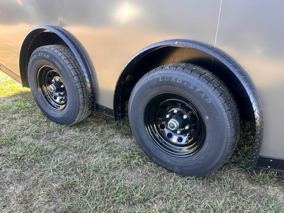New 2027 8.5X18 Race Trailer - Finished Interior-5200LB Torsion Axle-Charcoal Poly-Blackout
