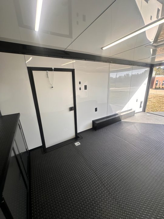 New 2027 8.5X18 Race Trailer - Finished Interior-5200LB Torsion Axle-Charcoal Poly-Blackout