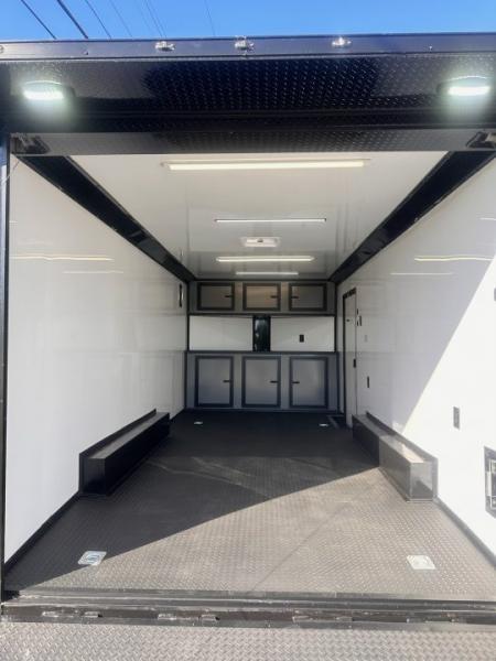 New 2027 8.5X18 Race Trailer - Finished Interior-5200LB Torsion Axle-Charcoal Poly-Blackout