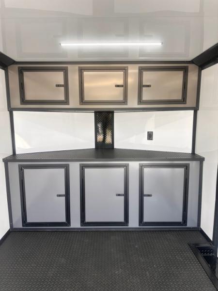 New 2027 8.5X18 Race Trailer - Finished Interior-5200LB Torsion Axle-Charcoal Poly-Blackout