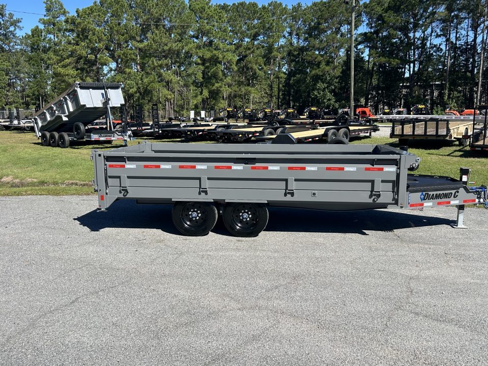 New 2027 Diamond C DOD208 Dump Trailer, 96" X 16', with 22" Fold Down Sides, 8K Axles, 7ga Floor , Telescopic Lift