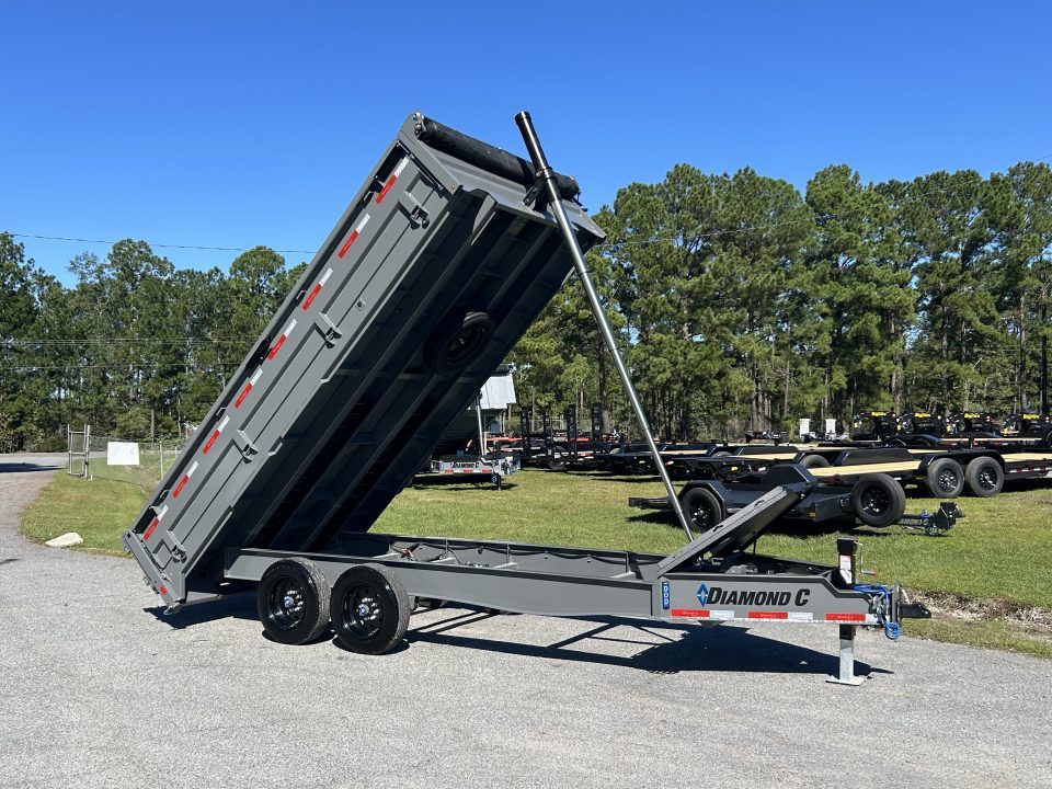 New 2027 Diamond C DOD208 Dump Trailer, 96" X 16', with 22" Fold Down Sides, 8K Axles, 7ga Floor , Telescopic Lift
