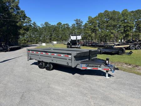 New 2027 Diamond C DOD208 Dump Trailer, 96" X 16', with 22" Fold Down Sides, 8K Axles, 7ga Floor , Telescopic Lift