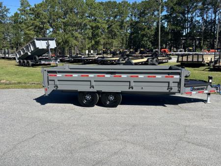 New 2027 Diamond C DOD208 Dump Trailer, 96" X 16', with 22" Fold Down Sides, 8K Axles, 7ga Floor , Telescopic Lift