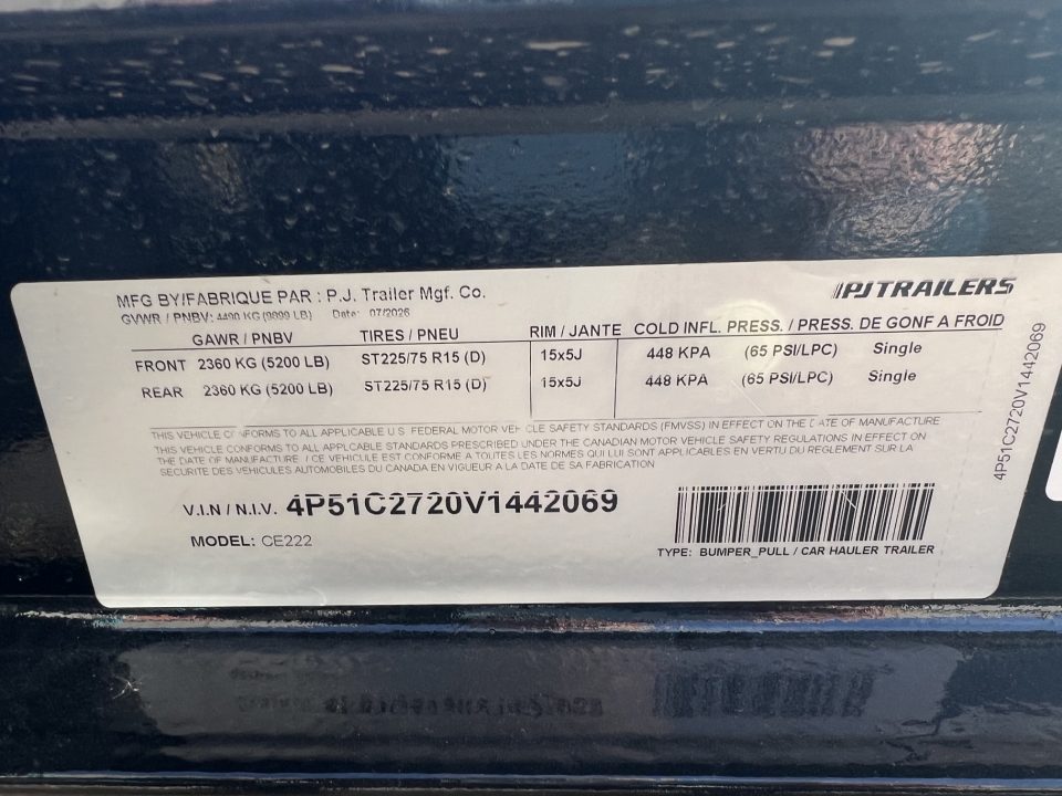 New 2027 PJ Trailers 22' CE Equipment Trailer