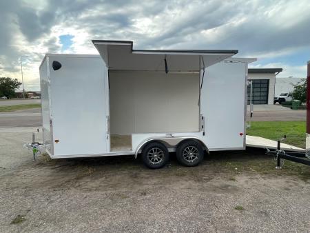 New 2027 ALCOM 7.4x16 All Aluminum Extra Height Cargo / Enclosed Trailer