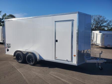 New 2027 ALCOM 7X16 TANDEM AXLE 7000 LB GVWR Cargo / Enclosed Trailer WITH 7'1  INTERIOR HEIGHT, .080 SCREWLESS POLYCORE EXTERIOR, TRANSLUCENT ROOF, REAR RAMP DOOR