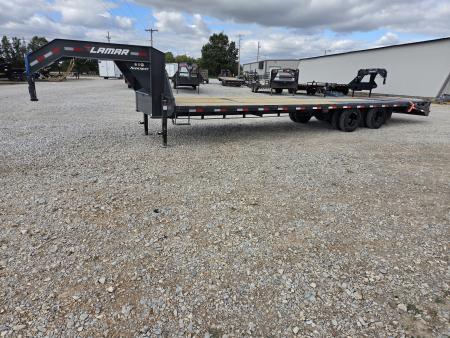 New 2027 Lamar 102X32 TANDEM DUAL LO-PRO GOOSENECK FLATBED W/10K AXLES & MAX RAMPS