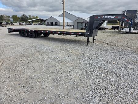 New 2027 Lamar 102X32 TANDEM DUAL LO-PRO GOOSENECK FLATBED W/10K AXLES & MAX RAMPS