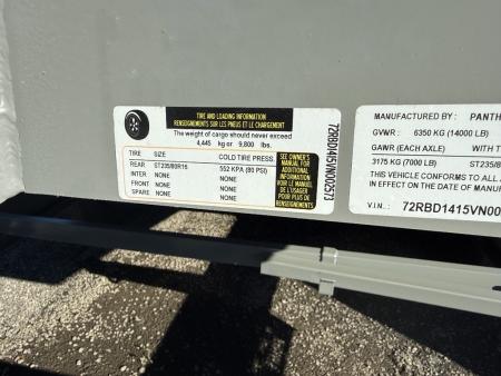New 2027 Panther Cargo 7 X 14 Trailer with 4' Sides and 14,000 Capacity