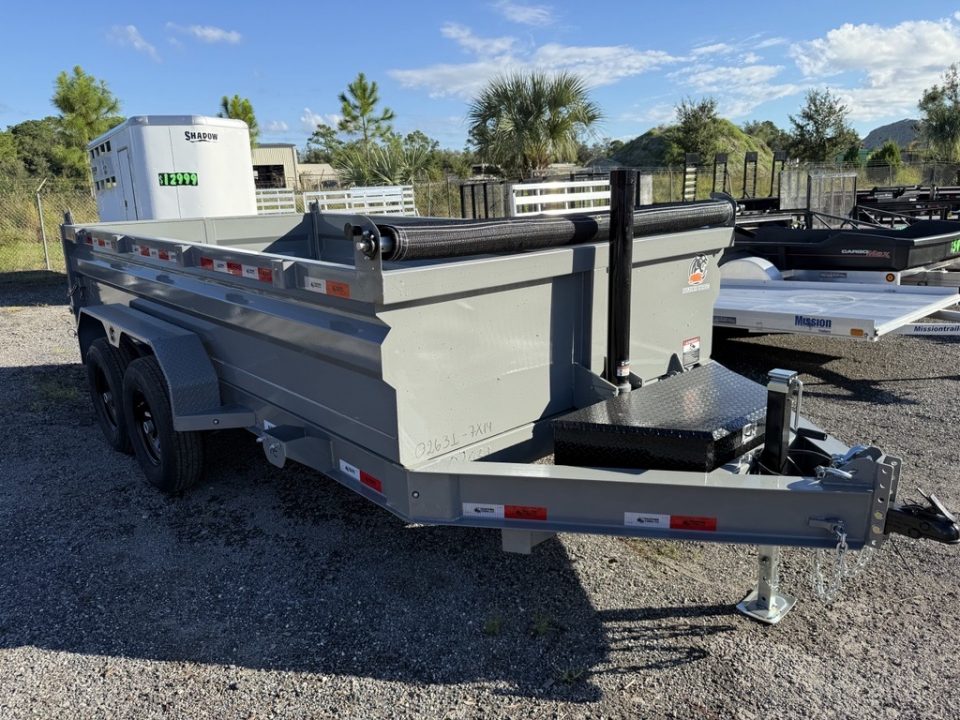 New 2027 Panther Cargo 7 X 14 Trailer with 2' Sides and 14,000 Capacity Dump Trailer