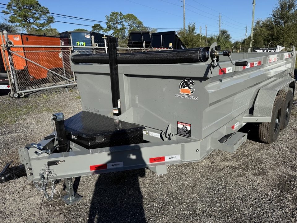 New 2027 Panther Cargo 7 X 14 Trailer with 2' Sides and 14,000 Capacity Dump Trailer