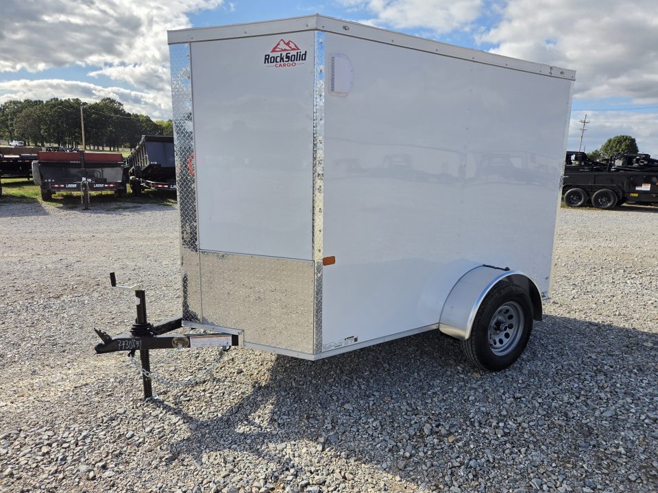 New 2027 Rock Solid 5X8 SINGLE AXLE CARGO W/RAMP DOOR .080 SEMI SCREWLESS EXTERIOR & 6' HEIGHT