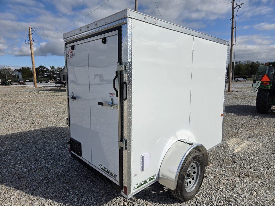 New 2027 Rock Solid 5X8 SINGLE AXLE CARGO W/RAMP DOOR .080 SEMI SCREWLESS EXTERIOR & 6' HEIGHT