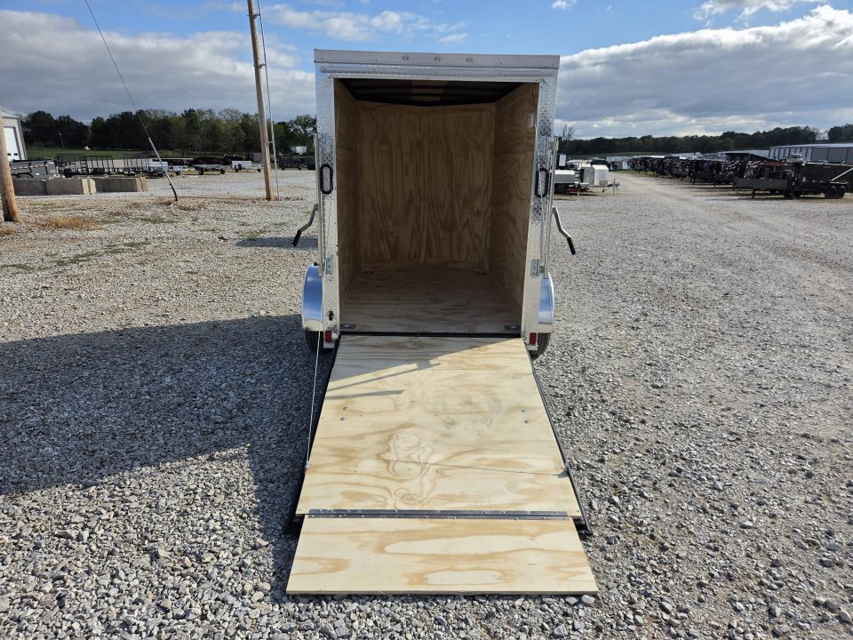 New 2027 Rock Solid 5X8 SINGLE AXLE CARGO W/RAMP DOOR .080 SEMI SCREWLESS EXTERIOR & 6' HEIGHT