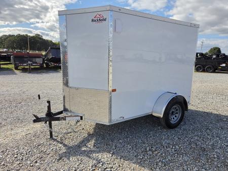 New 2027 Rock Solid 5X8 SINGLE AXLE CARGO W/RAMP DOOR .080 SEMI SCREWLESS EXTERIOR & 6' HEIGHT