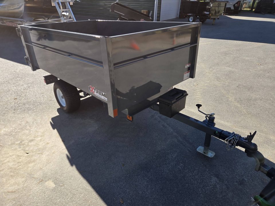 New 2027 Extreme Manufacturing 4X7 DUMP TRAILER 24 INCH SIDES GREY Dump Trailer