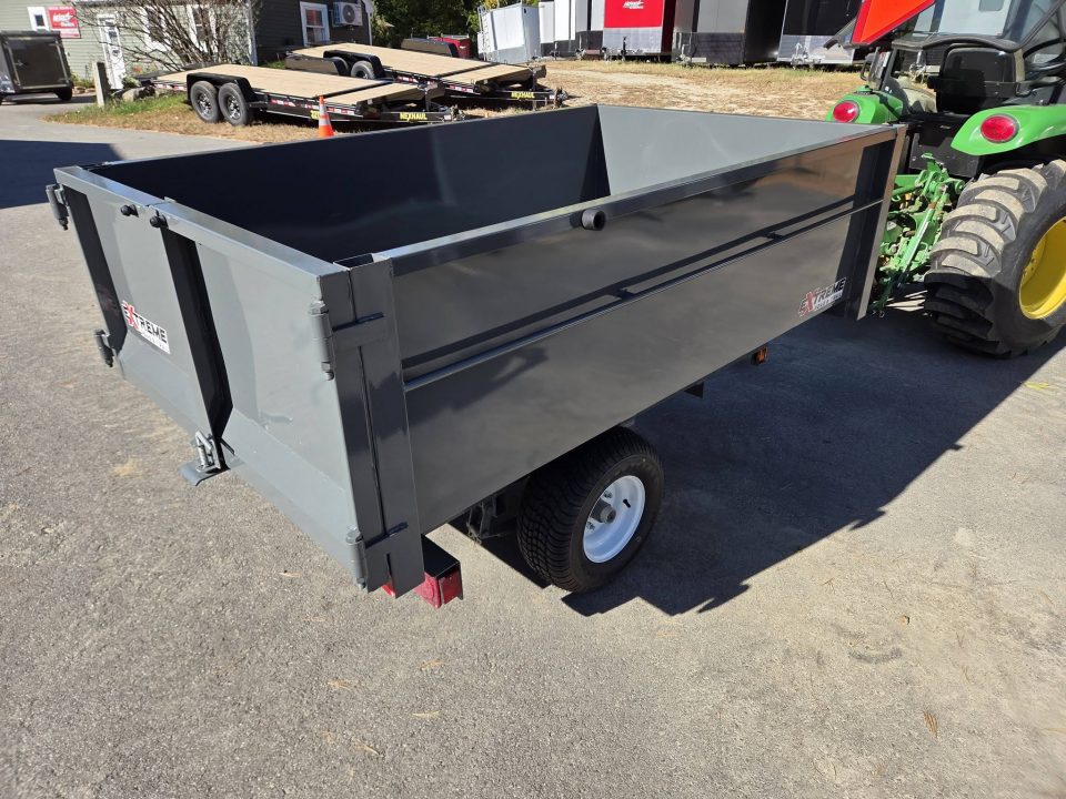 New 2027 Extreme Manufacturing 4X7 DUMP TRAILER 24 INCH SIDES GREY Dump Trailer