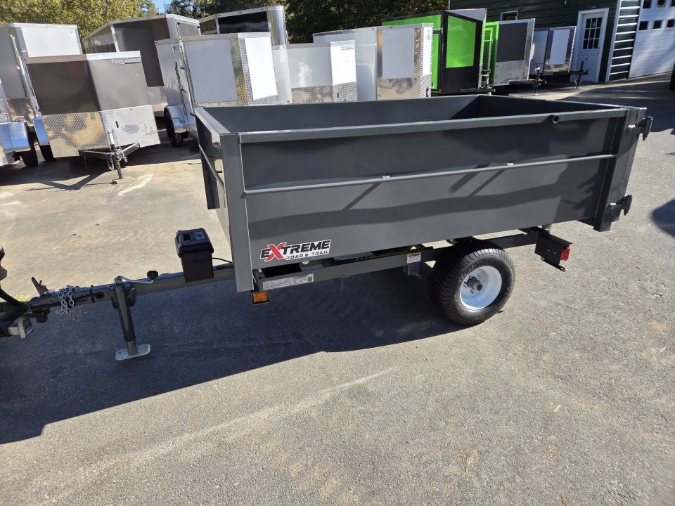 New 2027 Extreme Manufacturing 4X7 DUMP TRAILER 24 INCH SIDES GREY Dump Trailer