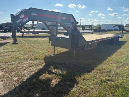 New 2027 MAXX-D 102x34 Tandem 25.9K Hydrotail Flatbed Trailer W/ Steel Runners & Wireless Remote