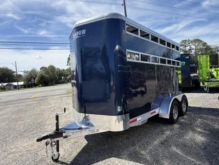 New 2026 Shadow 2 Horse Blue Bumperpull Slant Trailer / Livestock Trailer with Removable Dividers and Tack Room Horse Trailer