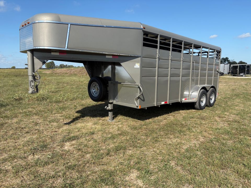 New 2027 Calico Trailers 6x18 Tandem 14K Livestock Trailer W/ Slam Latch & 1 Cut Gate