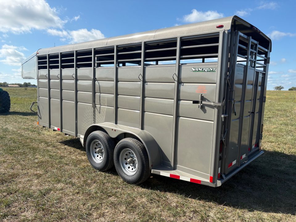 New 2027 Calico Trailers 6x18 Tandem 14K Livestock Trailer W/ Slam Latch & 1 Cut Gate