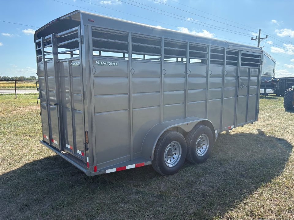 New 2027 Calico Trailers 6x18 Tandem 14K Livestock Trailer W/ Slam Latch & 1 Cut Gate
