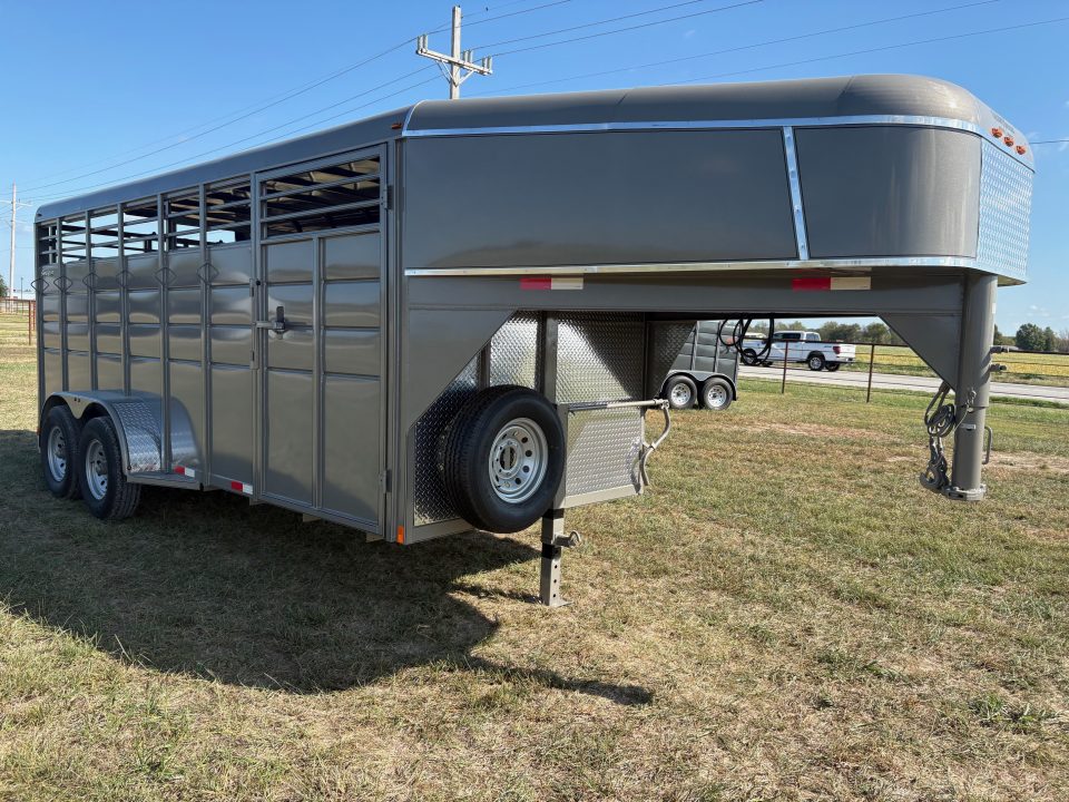 New 2027 Calico Trailers 6x18 Tandem 14K Livestock Trailer W/ Slam Latch & 1 Cut Gate