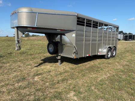 New 2027 Calico Trailers 6x18 Tandem 14K Livestock Trailer W/ Slam Latch & 1 Cut Gate