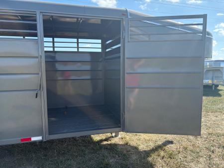 New 2027 Calico Trailers 6x18 Tandem 14K Livestock Trailer W/ Slam Latch & 1 Cut Gate