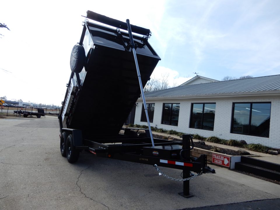 New 2027 Covered Wagon 7x14 Dump, 4' Sides, Tarp, Spare, Ramps