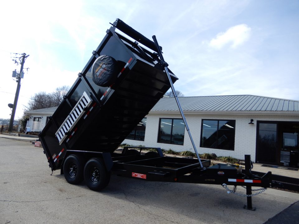 New 2027 Covered Wagon 7x14 Dump, 4' Sides, Tarp, Spare, Ramps