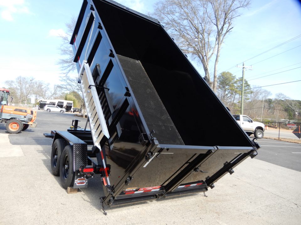 New 2027 Covered Wagon 7x14 Dump, 4' Sides, Tarp, Spare, Ramps