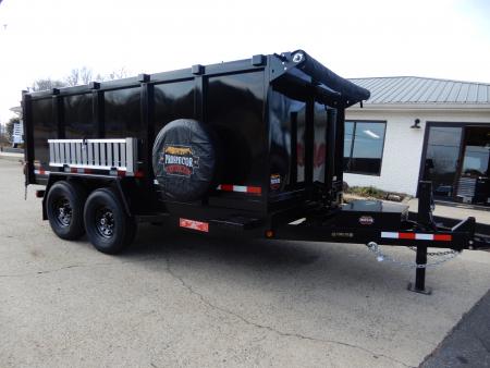 New 2027 Covered Wagon 7x14 Dump, 4' Sides, Tarp, Spare, Ramps